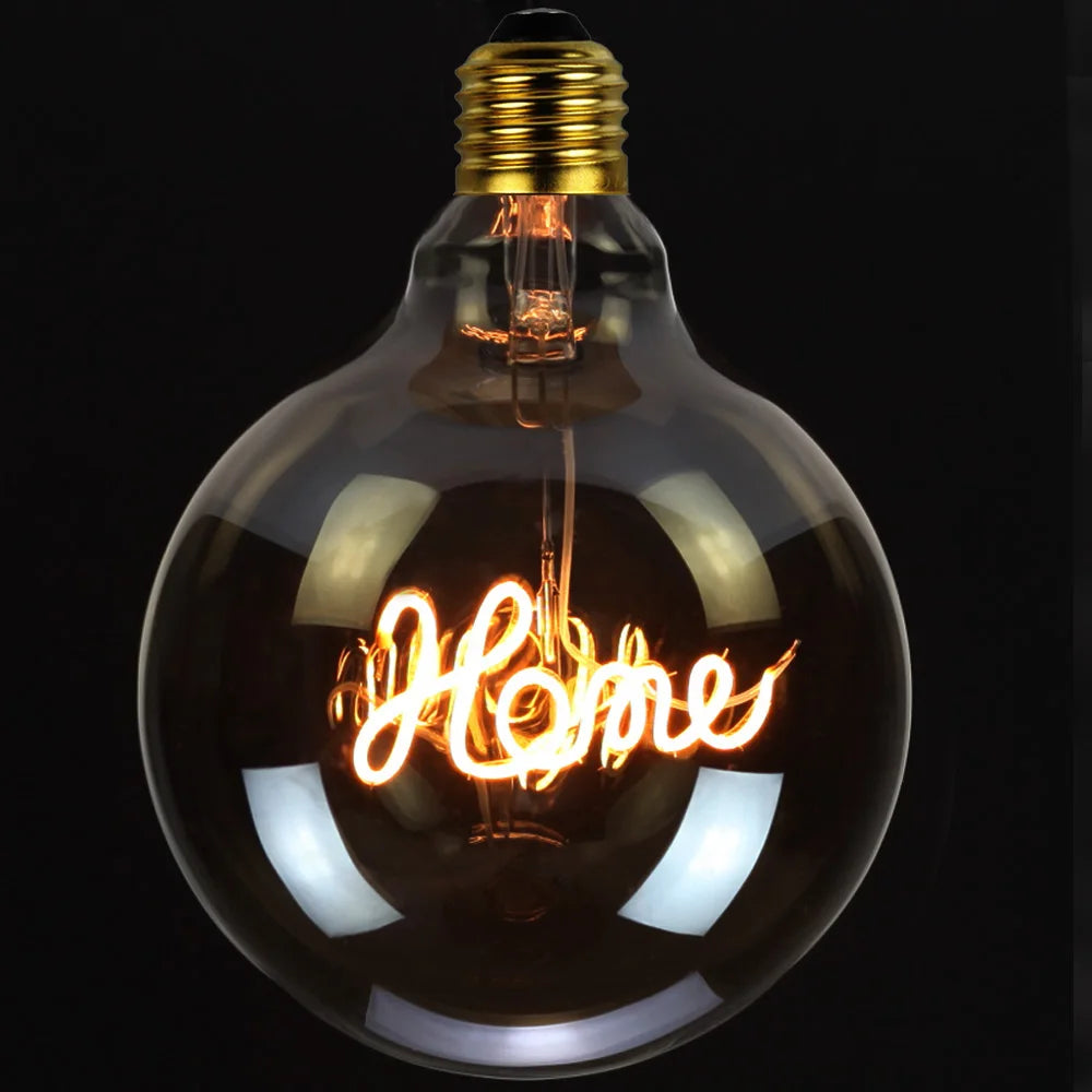 TIANFAN Led Bulbs Vintage Light Bulb Big Globe Alphabet Filament 4W Dimmable 110V 220V Edison Bulb Decorative Light Bulb