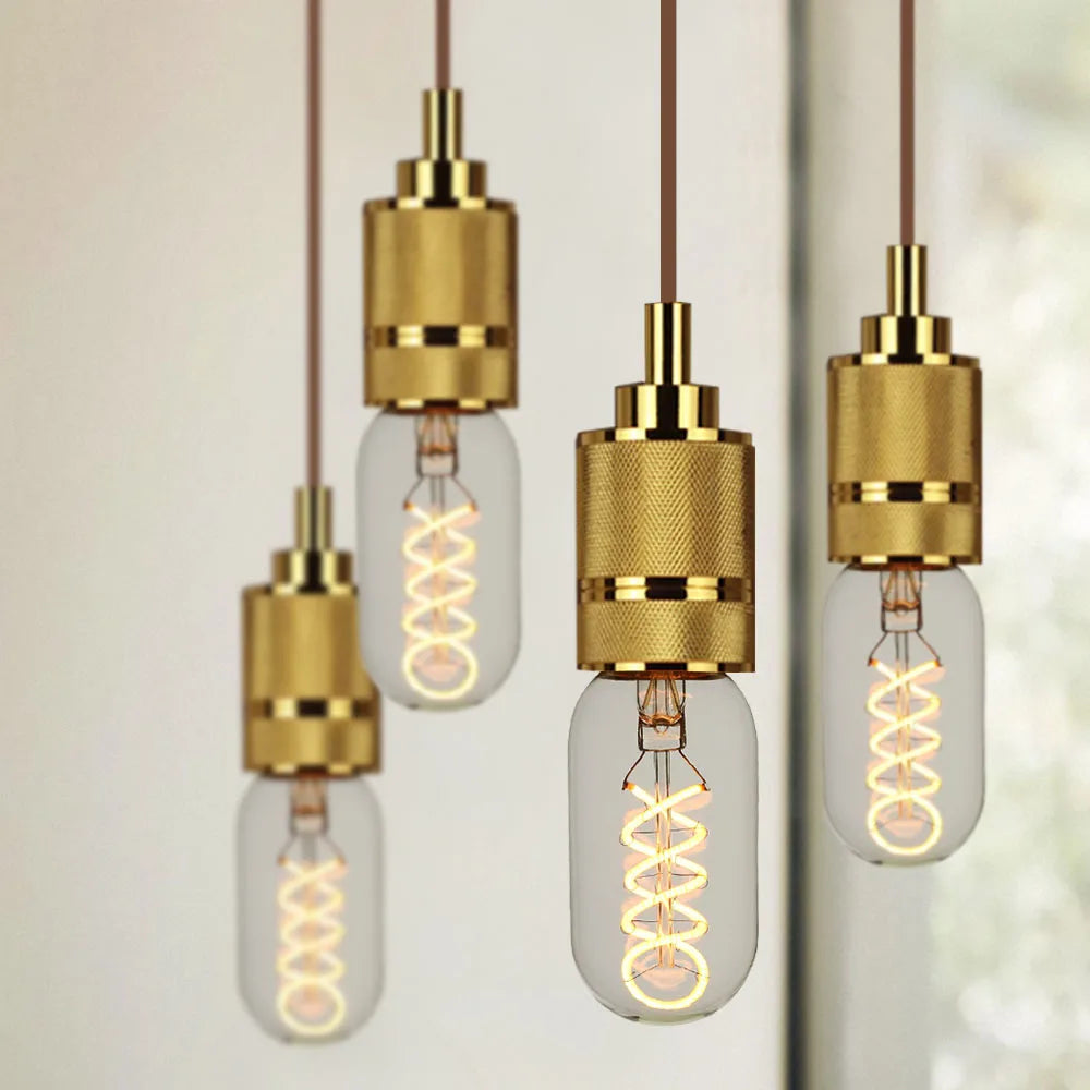 TIANFAN Vintage Led Bulb T45/T14 Edison Bulb 4W Dimmable 220V 110V E26 E27 Spiral Filament Decorative Light Bulb Yellow Warm