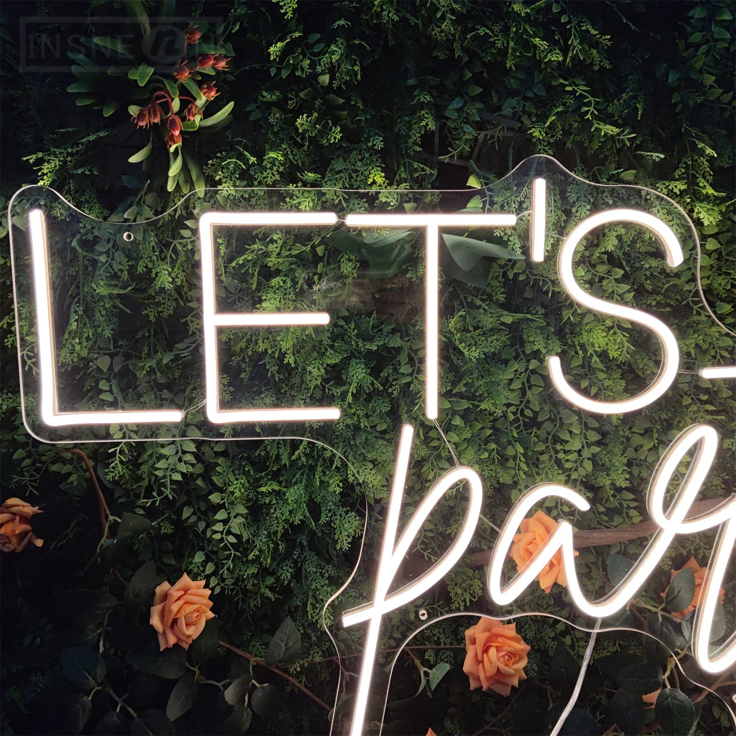 LED Neon Sign Let's Party Wedding Birthday Wall Neon Light Aesthetic Room Club Decoration for Gaming Room Holiday Gifts Neon Sig