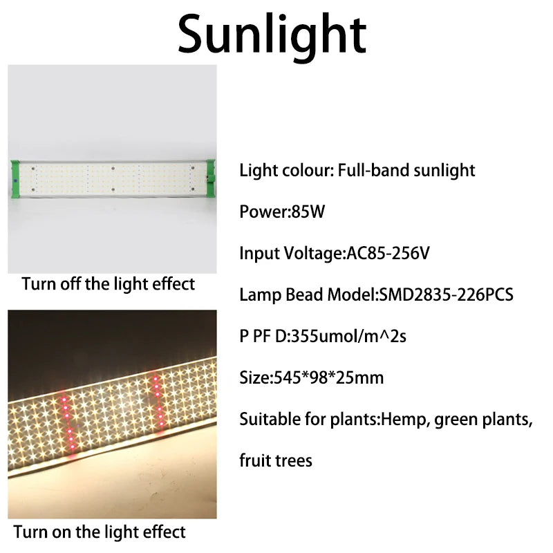 85W Full Spectrum Plant Growth Lamp LED Grow Light With Samsung LM281B For Indoor Greenhouse Hydroponics Plant Flower Seeding