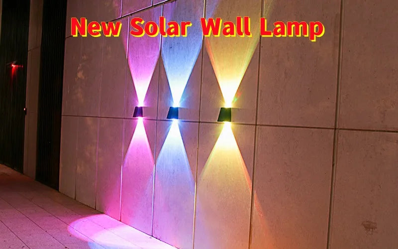 Solar Wall Lamp Led Outdoor Waterproof Decoration Garden Lamp Up And Down Luminous Lighting for Wall Porch Balcony Garden Street