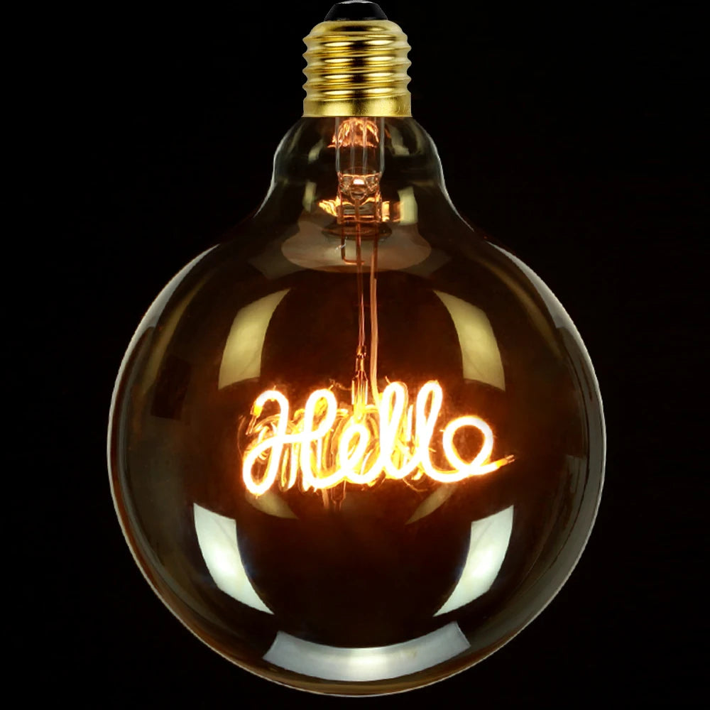 TIANFAN Led Bulbs Vintage Light Bulb Big Globe Alphabet Filament 4W Dimmable 110V 220V Edison Bulb Decorative Light Bulb