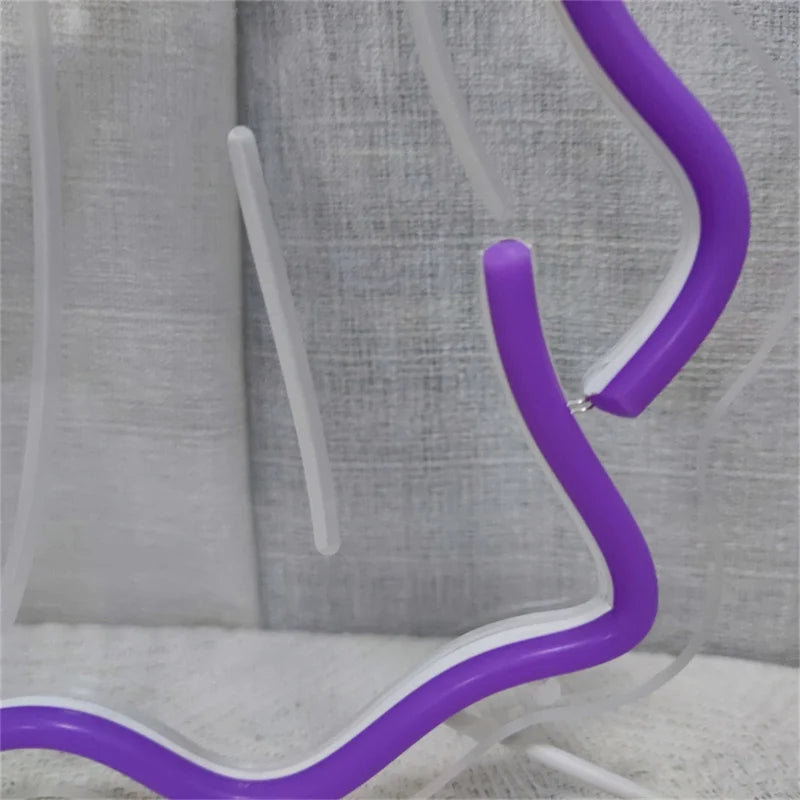 Ghost Neon Sign Halloween LED Light Sign Halloween Festival Party Room Decor Home Bedroom Wall Art Decoration Neon LED Signs USB