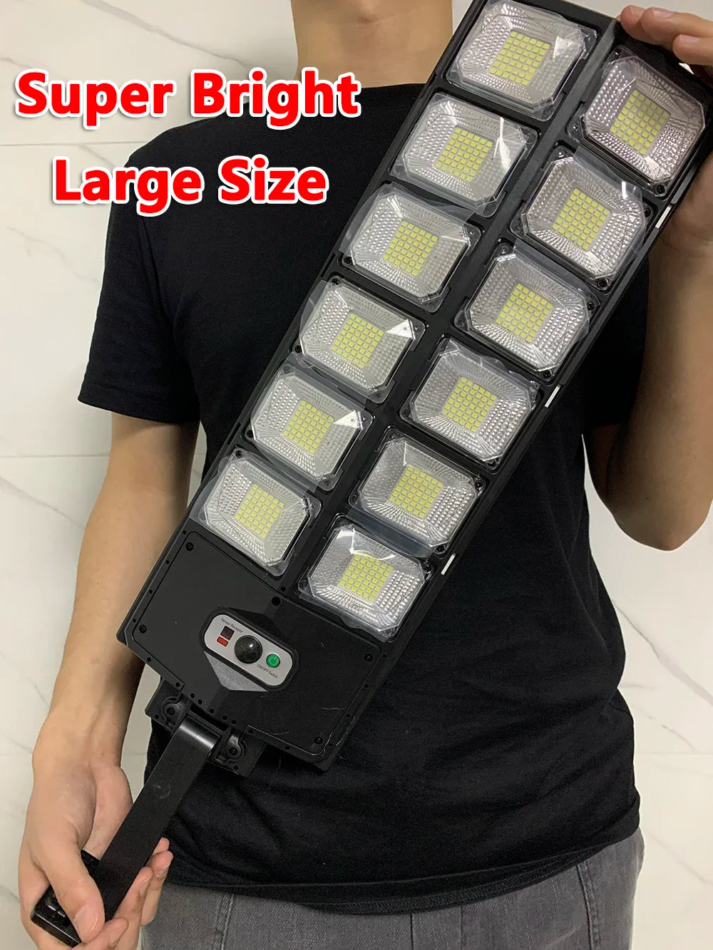 Super Large Solar Street Light Outdoor Human Motion Sensor Waterproof Ultra Wide 3 Modes Induction Wall Lamp for Yard Garden
