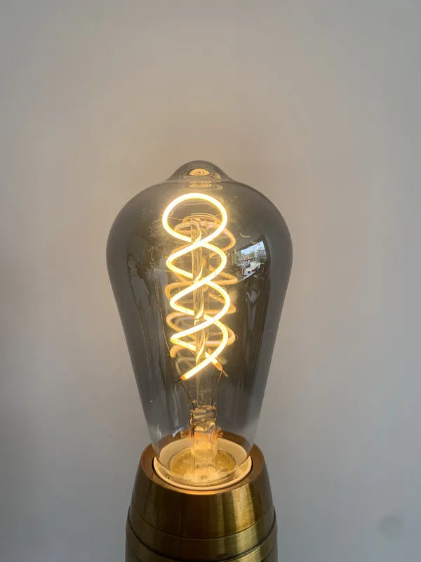 LED ST64 Smoky Gray E27 4W 6W 220V 110V Dimmable 2700K Warm GSpiral Filament Bulb Retro Vintage Decorative Lighting Edison Lamp