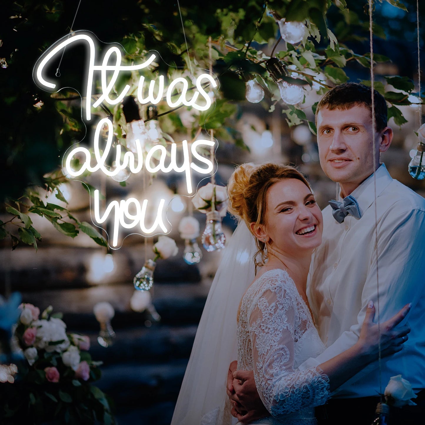 It Was Always You Neon Signs LED Wedding Boda Party Romantic Sign Lights Bedroom Room Decor Art Wall Oh Baby Decoration Lamp