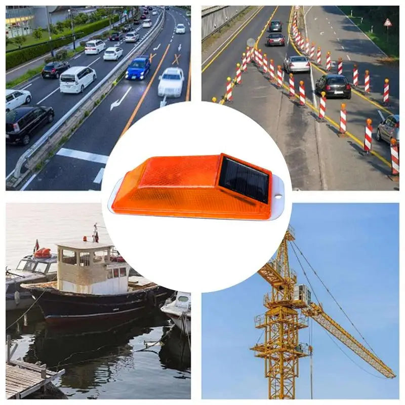 Solar Strobe Warning Light Outline Safety Traffic Night Warning Flashlight Beacon Construction Obstacle Flashing Light