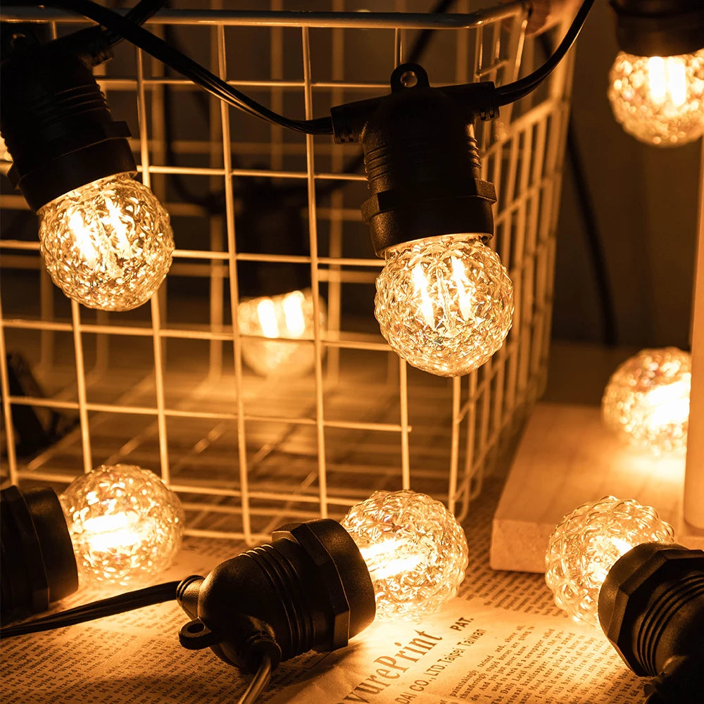 6Pcs Vintage G40 Decorative LED Light Bulb E27 1W 220V Pineapple Colorful LED Filament Bulb for Street Garland Light Outdoor