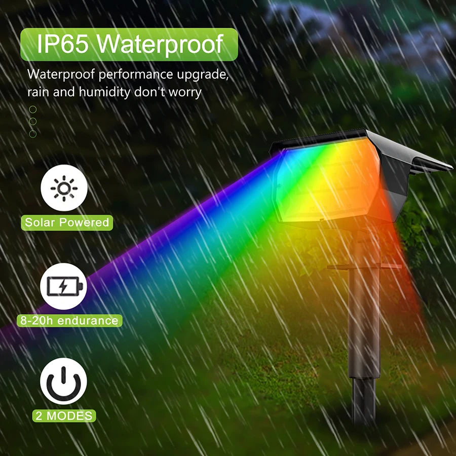 20/18LEDs RGB Solar Light Outdoors Landscape Spotlights Color Changing 2 In 1 Wireless Waterproof Solar Wall Lamp Patio Garden