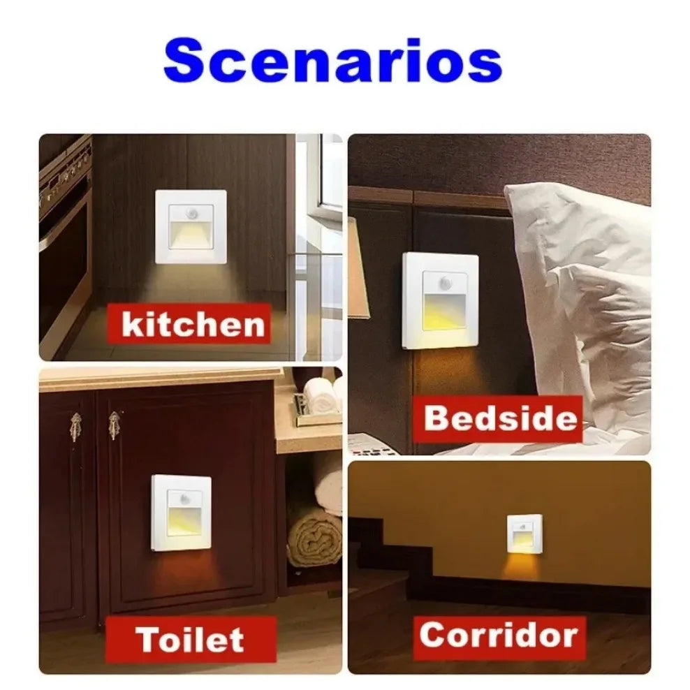 PIR Motion Detector Sensor Led Stair Light Infrared Human Induction Lamp Recessed Steps Ladder Staircase Bedroom Night Light