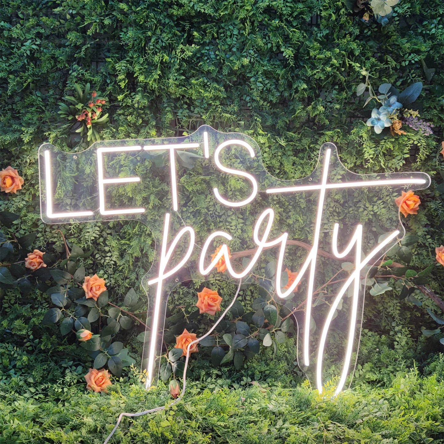 LED Neon Sign Let's Party Wedding Birthday Wall Neon Light Aesthetic Room Club Decoration for Gaming Room Holiday Gifts Neon Sig