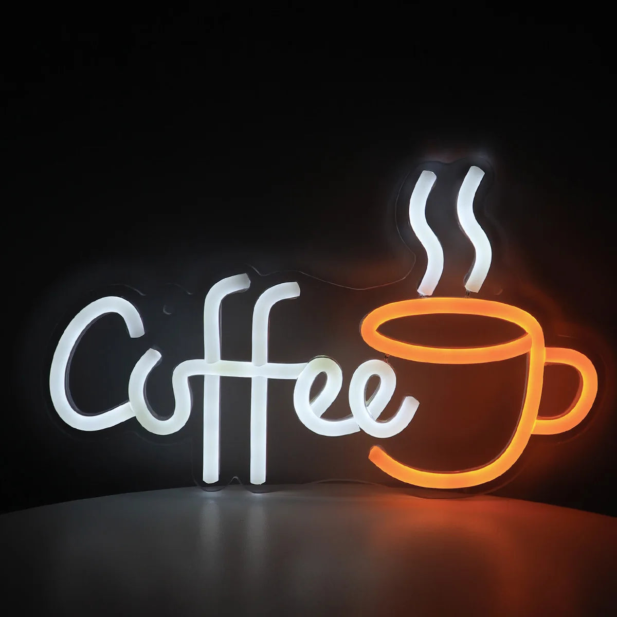 1PC Coffee With Cup LED Neon Art Sign Light For Party Room Pub Club Milk Tea Coffee Shop Wall Decoration Gifts 11.1''*6.73''