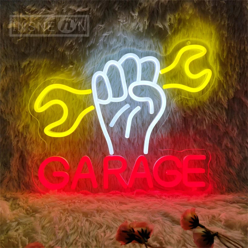 Custom Led Neon Garage Sign Usb Powered Ideal For Workshop Man Cave Decor Neon Signs for Studio Business Wall Decor Neon Lights