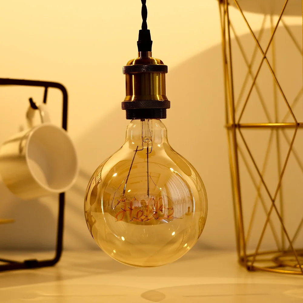 TIANFAN Vintage Led Bulb G125 Big Globe Alphabet Love Home Drem Hello 110V 220V E26 E27 Decorative Edison Bulb Pendant Bulb