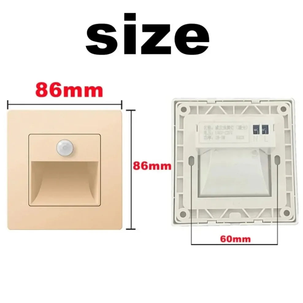 PIR Motion Detector Sensor Led Stair Light Infrared Human Induction Lamp Recessed Steps Ladder Staircase Bedroom Night Light