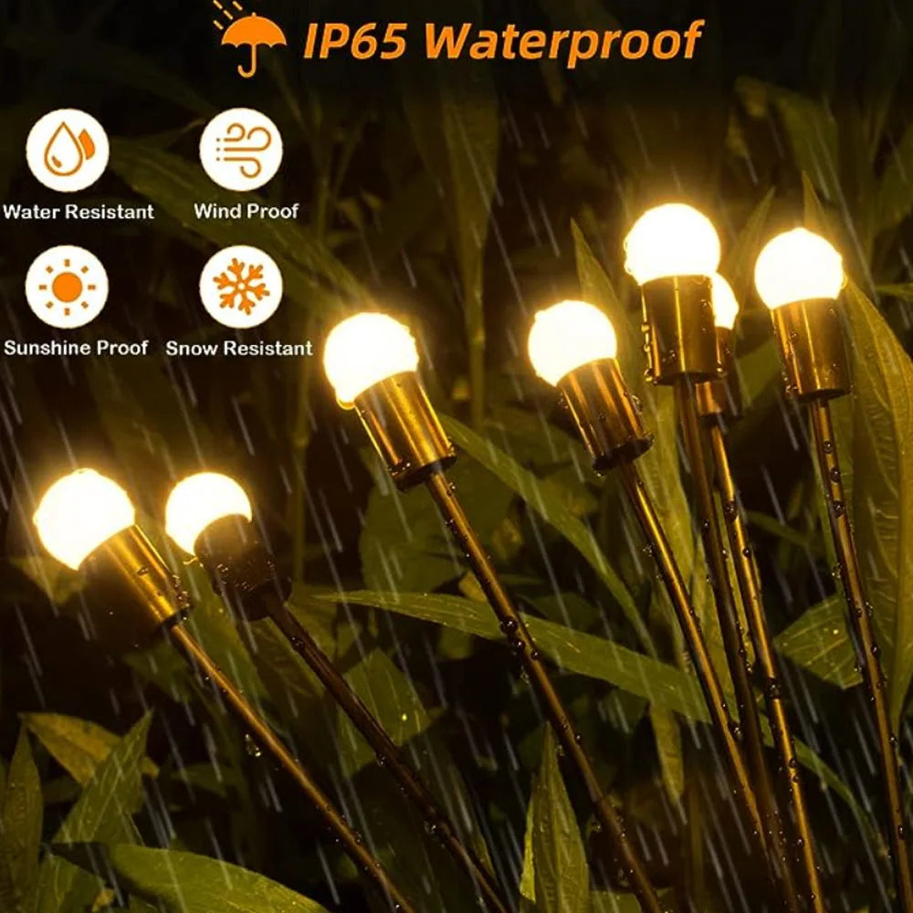 LED Solar Firefly Lights Outdoor Waterproof Solar Lawn Lamps Landscape Lights For Courtyard Garden DecorationChristmas Atmosphe