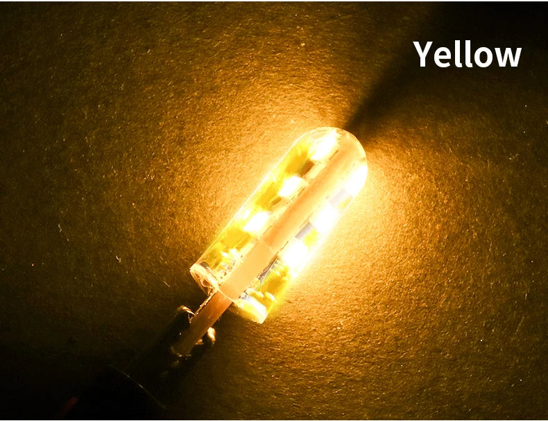 1pcs T10 W5W Led Bulb Strobe Light Super Bright Yellow Red Flashing Position Light Brake Taillight Directional Light 12V White