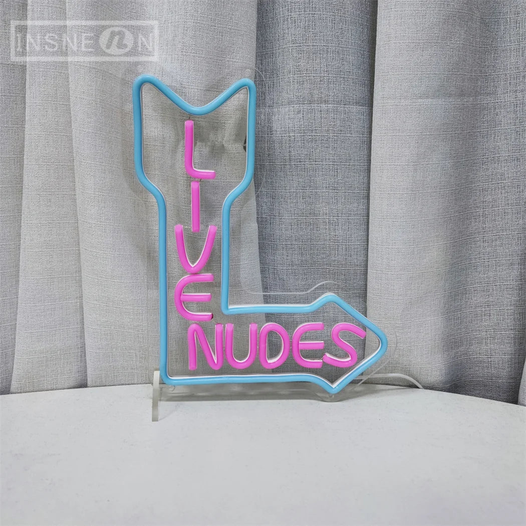 Live Nudes Neon Sign USB Powered Wall Room Decoration LED Light for Men's Beer Bar Easy to Install Wall Art Decor Bedroom Decor