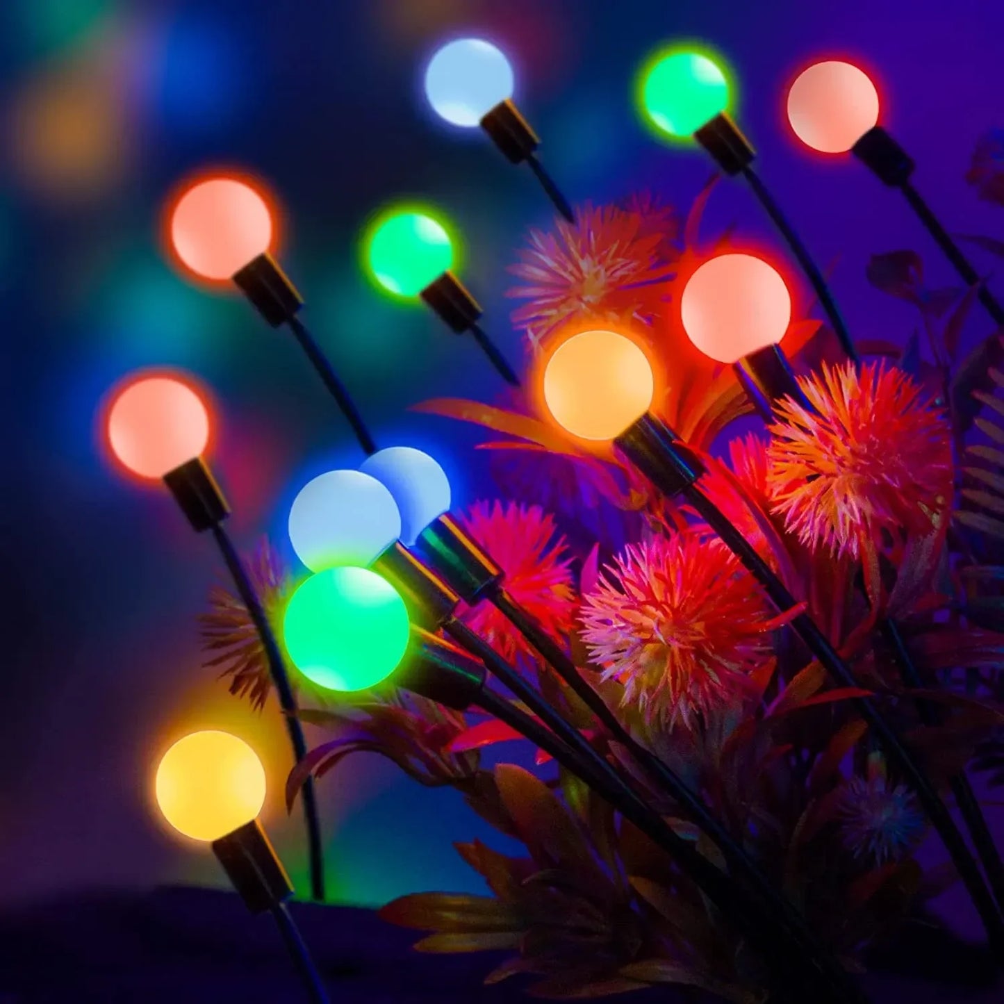 1/4/8/12Pack Outdoor LED Solar Lights Waterproof Starburst Firefly Lights Lawn Garden Lamp for Path Landscape Decorative Lights