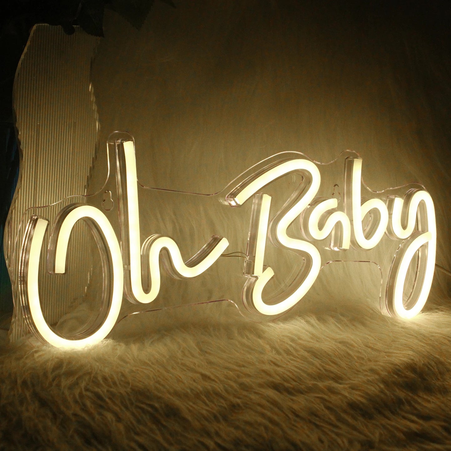 Oh Baby Neon Sign for Wall Decor Warm White Baby Nursery Room Decor Neon Light Birthday Party Baby Shower Room LED USB Neon