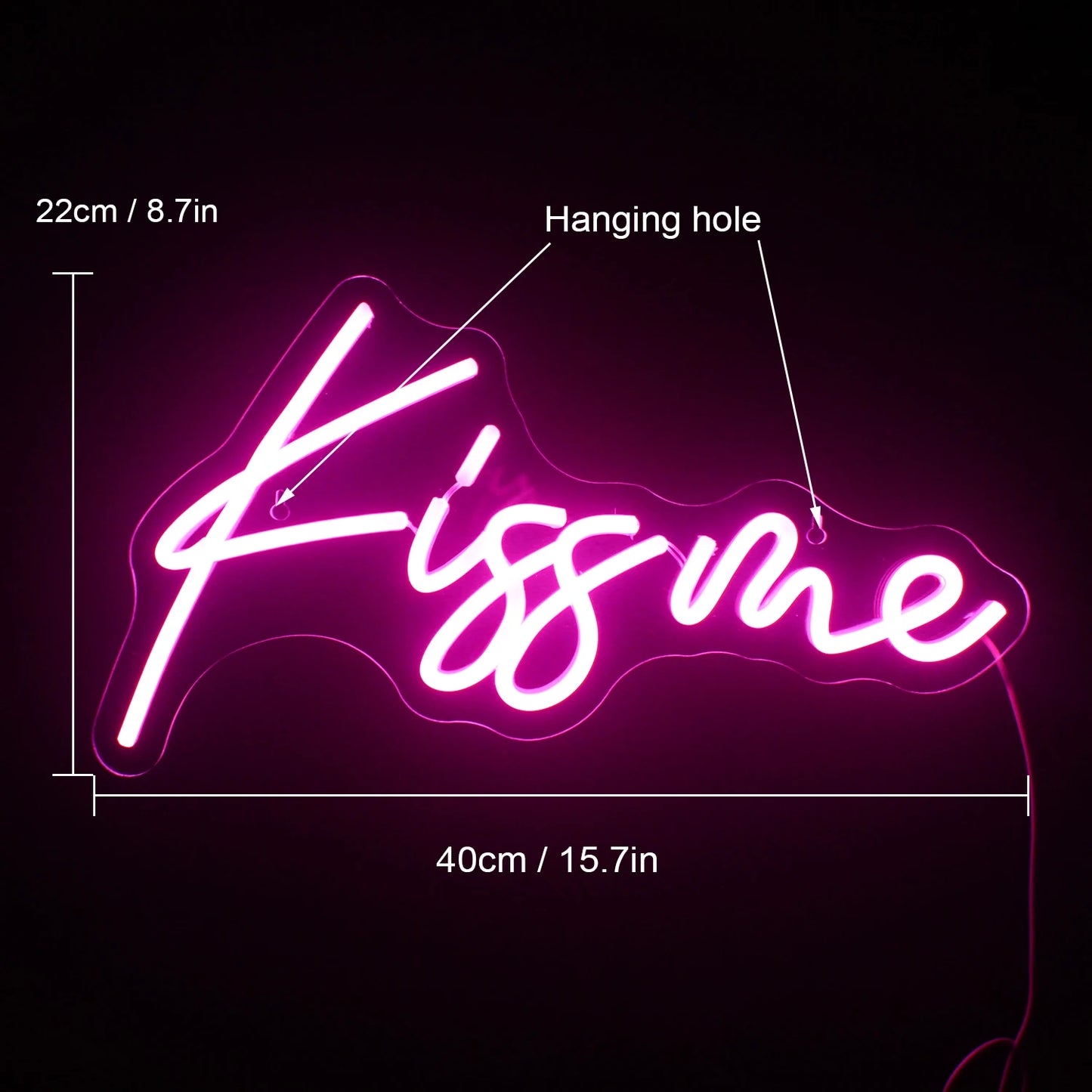 Kiss Me Neon Signs Pink Letter LED Lights Glow Party Signs Light Romantic Wedding Marriage Decorations Art Wall Lamp Ornaments