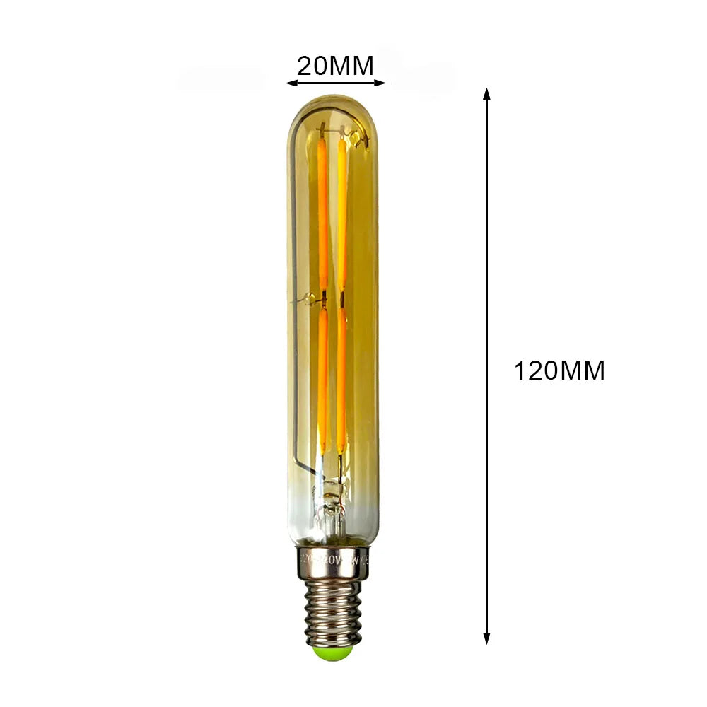 TIANFAN 2pc/Pack Led Bulb Vintage Light Bulb T20 Tubular 4W E14 Small Base Non Dimmable 220/240v E27 2700k Warm White