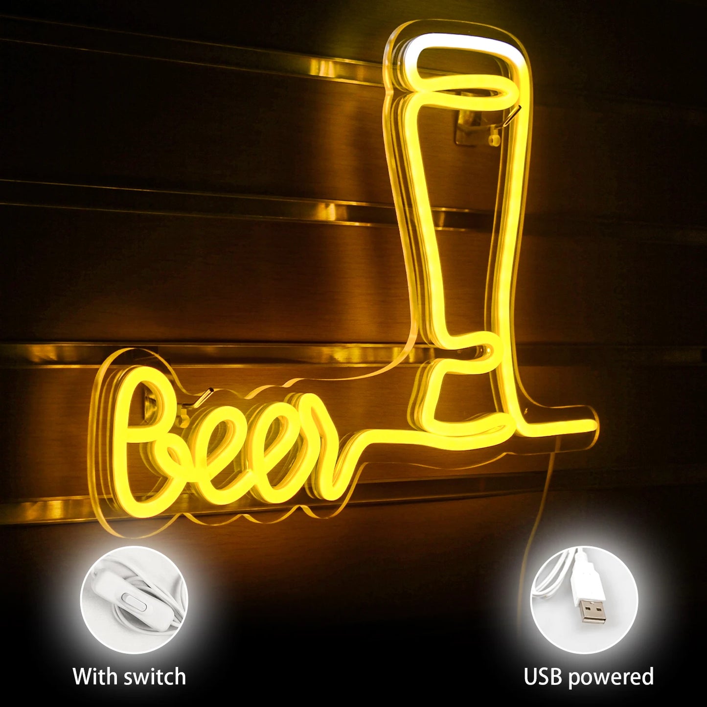 Beer Time Led Neon Sign Shop Bar Restaurant Hotel Decorative Light Neon Bedroom Wall Kitchen Personalized Decor Night Light USB