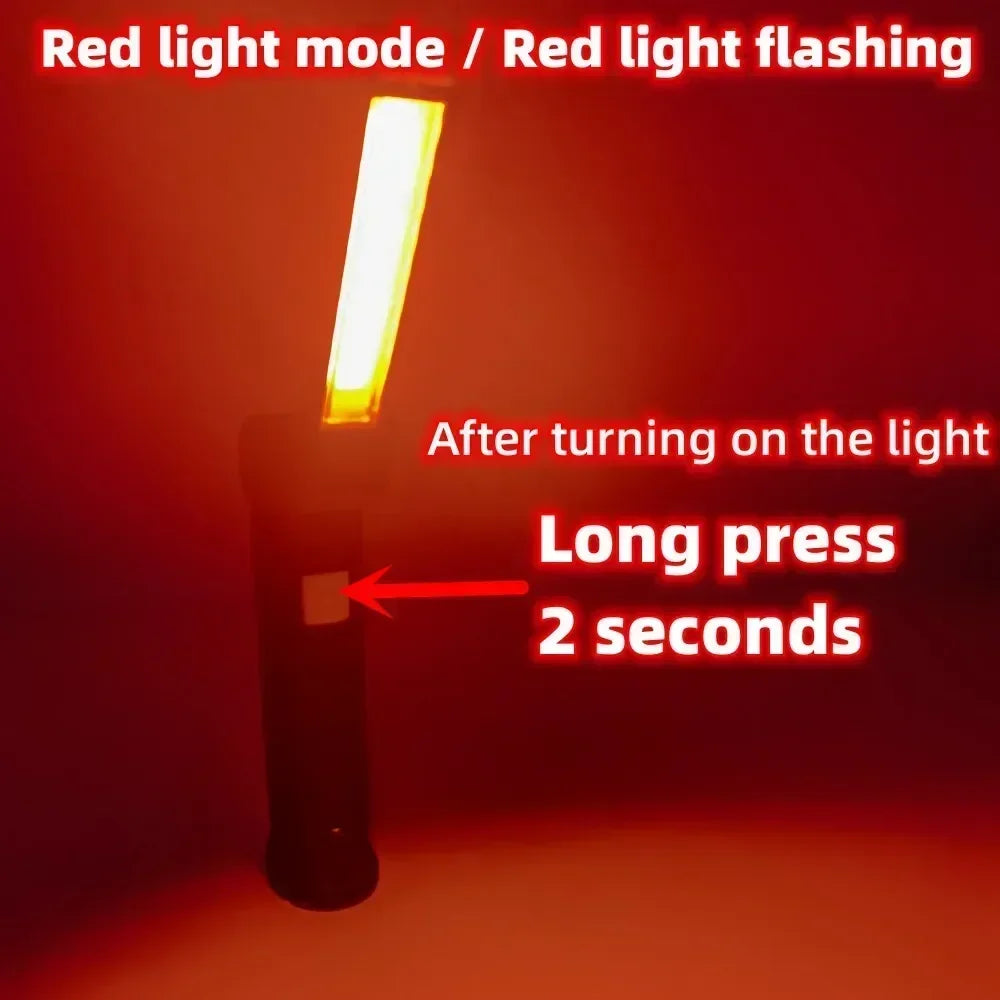 New COB LED Flashlight USB Rechargeable Built-in Battery Portable Working Light Magnetic Lantern Hanging Lamp Camping Torch