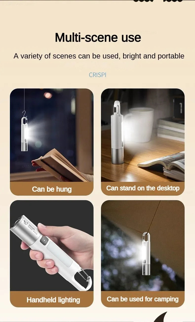Xiaomi Outdoor Flashlight Portable Strong Light Variable Focus with Floodlight Side Lights Mini Flashlight Lamp High Brightness