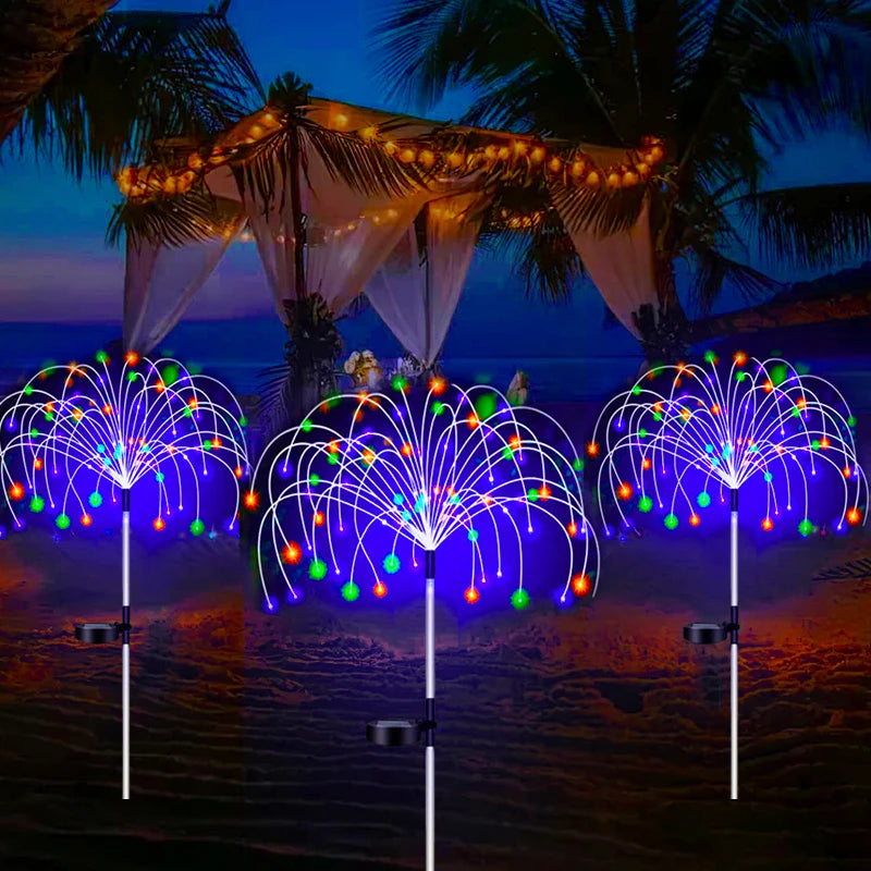 LED Solar Firework Lamp Outdoor Garden Decor Pathway Fairy Lights Waterproof Christmas Yard Balcony Patio Lawn Solar Light