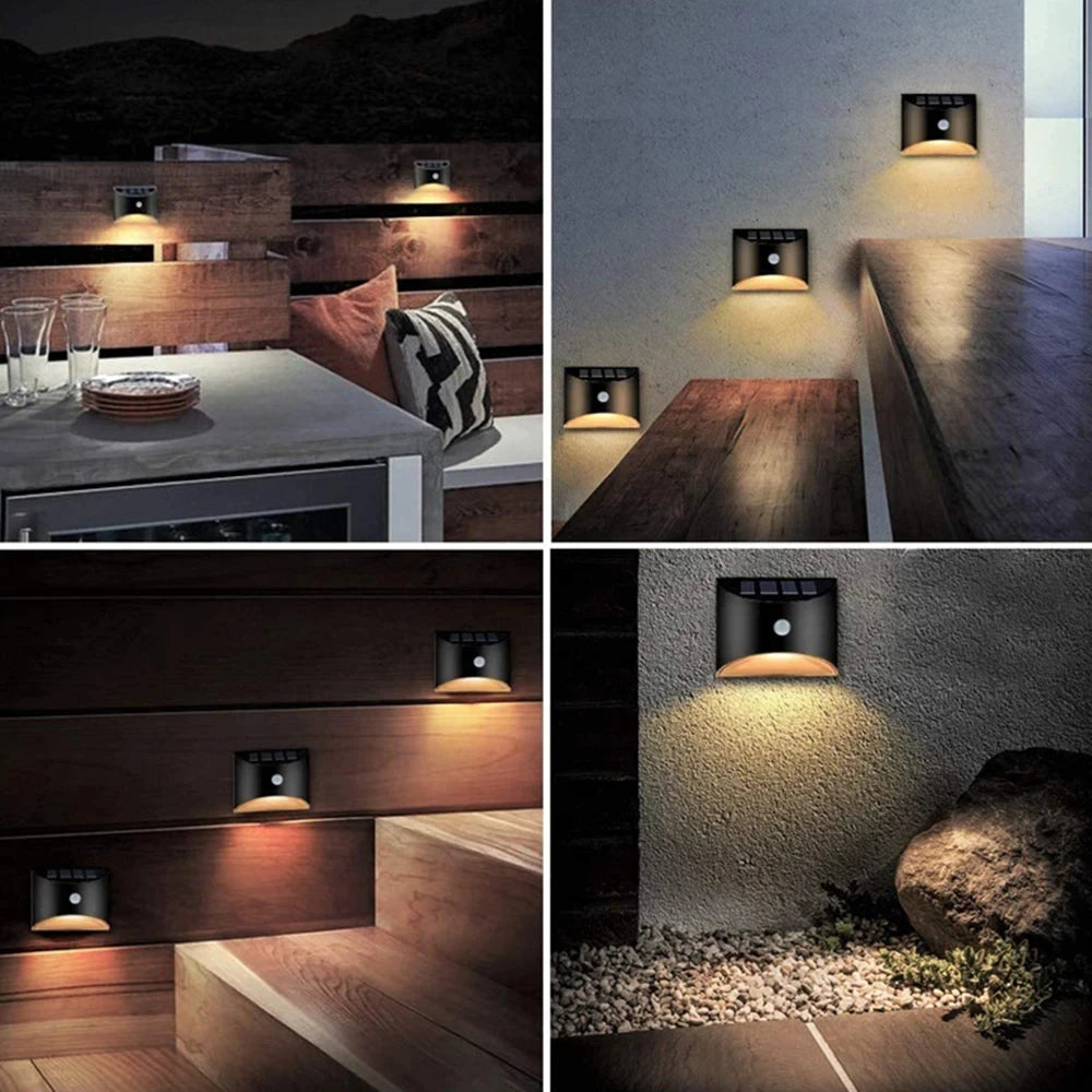 Solar LED Light Outdoor Solar Wall Lamp Waterproof Solar Powered Sconce Lights for Garden Fence Stair Step Patio Yard Decoration