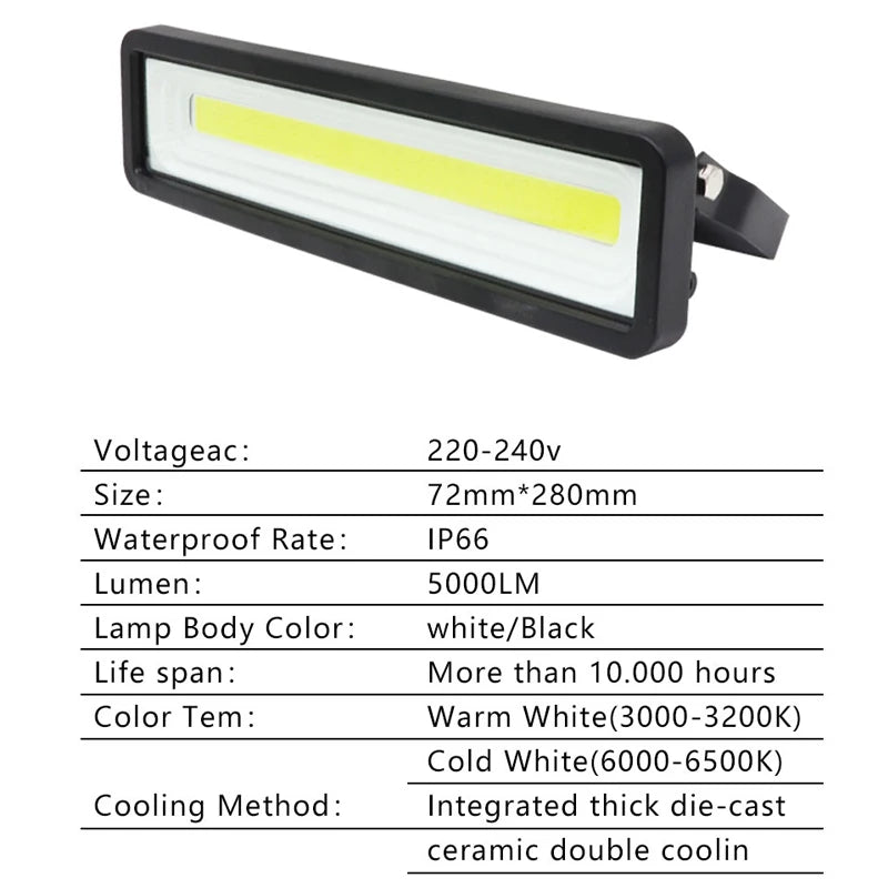 Outdoor LED Flood Light 220V 50W Waterproof Projector Reflector Spotlight Exterior Construction Housing Garage Gate Lamp