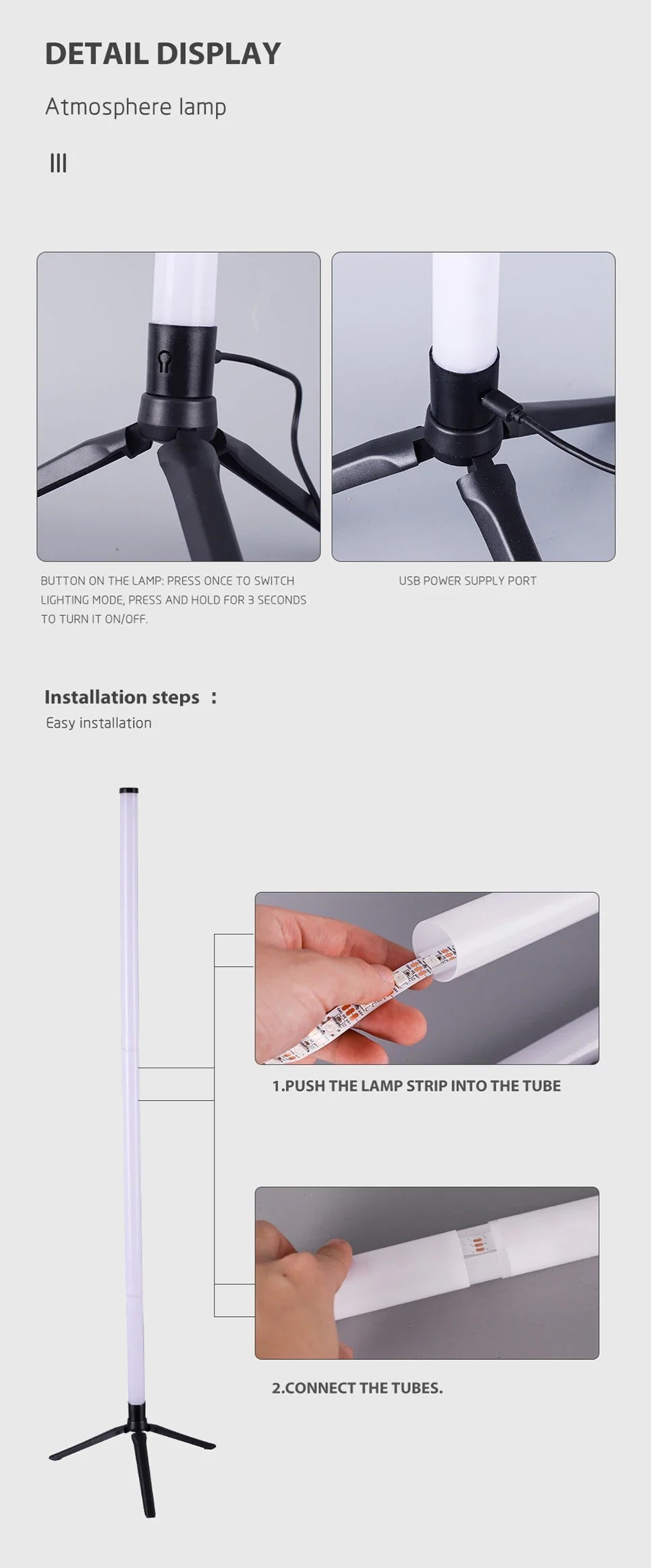 LED Floor Lamp Living Room RGB+WW+CW for Room Decoration USB Power Supply Nordic Houses Decoration RGB Atmosphere Floor Lights