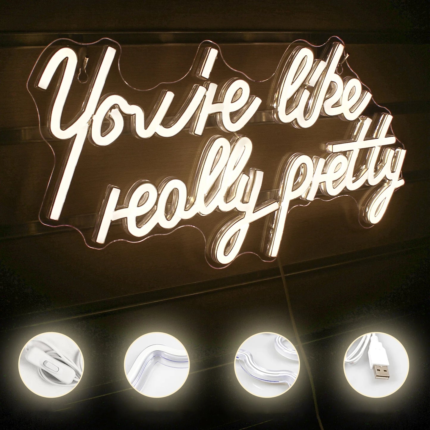 It Was Always You Neon Signs LED Wedding Boda Party Romantic Sign Lights Bedroom Room Decor Art Wall Oh Baby Decoration Lamp