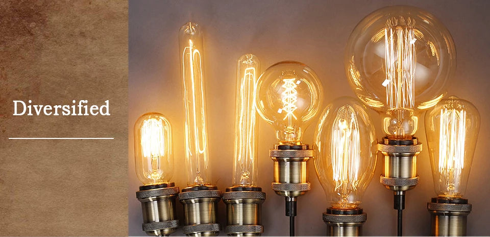 Retro Edison Bulb E27 220V 40W ST64 G80 T45 A19 Ampoule Vintage Edison Light Bulb Incandescent Lamp Filament Bulb Home Decor
