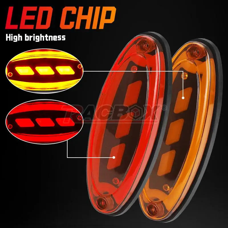 LED Side Marker Lights Clearance Tail Brake Indicator Turn Signal Warning Taillight 12V 24V for Truck Trailer Tractor Lorries