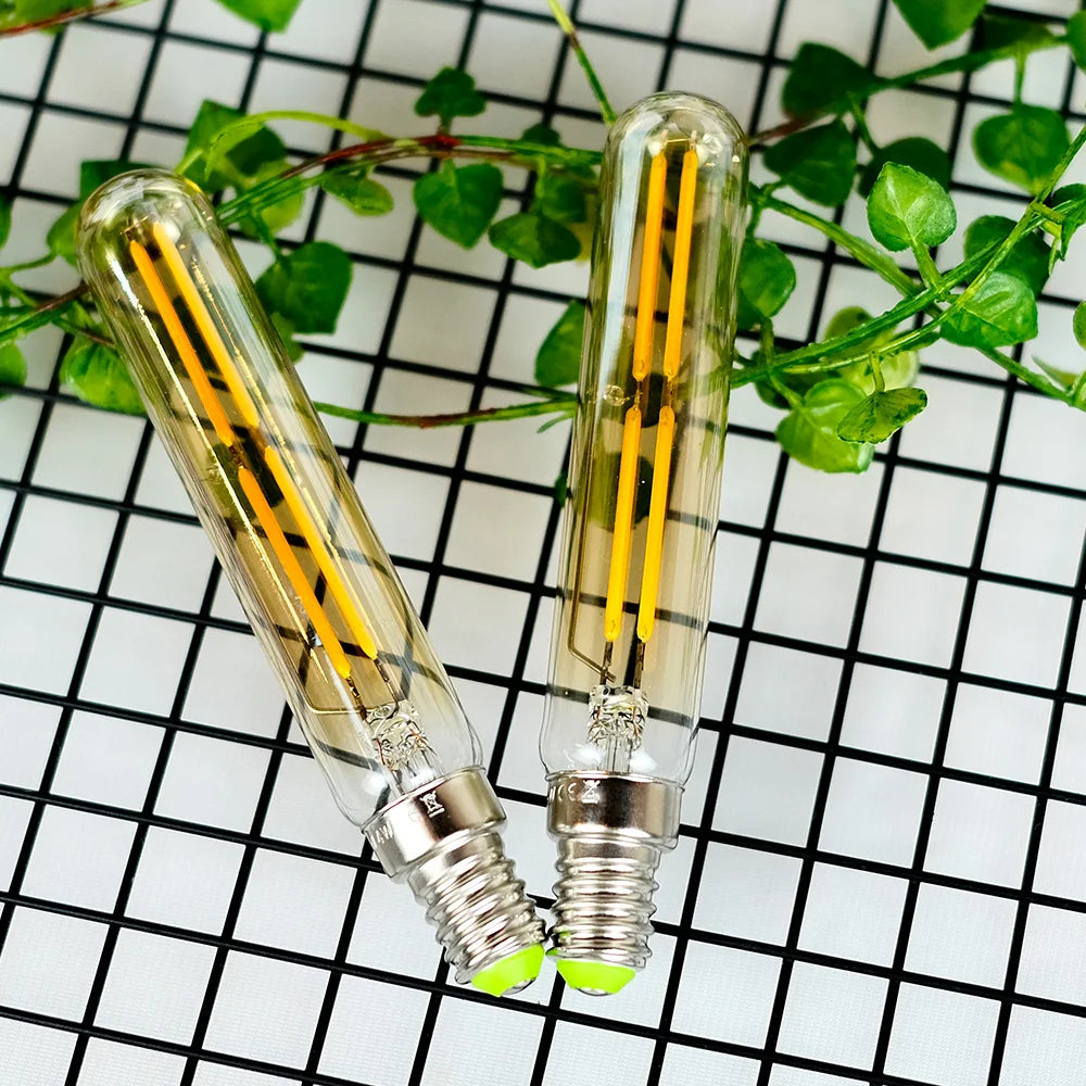 TIANFAN 2pc/Pack Led Bulb Vintage Light Bulb T20 Tubular 4W E14 Small Base Non Dimmable 220/240v E27 2700k Warm White