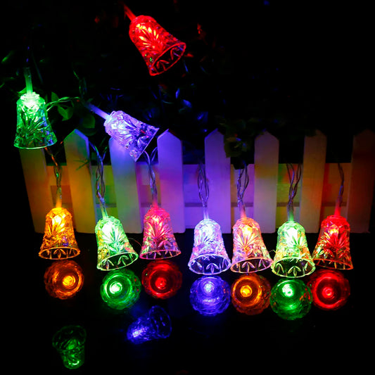 Led Christmas Lights Mini Bells Garland 1.5m 3m 6m Fairy String Lights Battery Operated Christmas Party Tree Decoration For Home