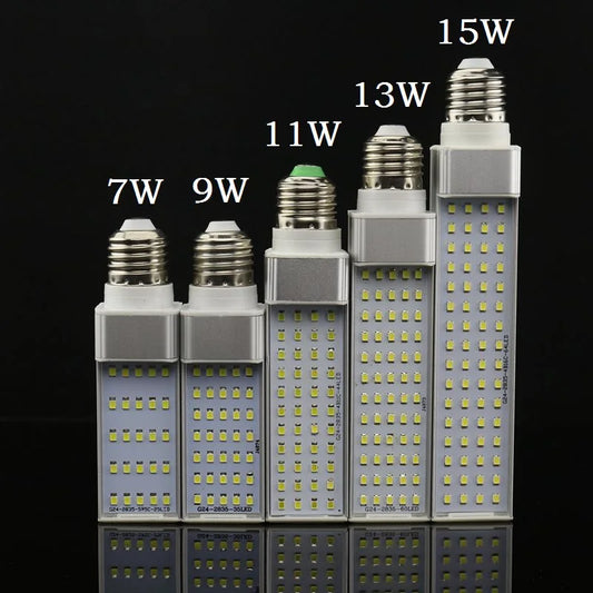 Lampada E27 G24 G23 7W 9W 11W 13W 15W 110V 220V 240V Horizontal Plug lamp SMD2835 Bombillas LED PL Corn Bulb Spot light Lighting