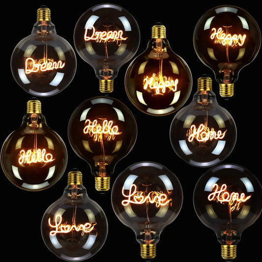 TIANFAN Led Bulbs Vintage Light Bulb Big Globe Alphabet Filament 4W Dimmable 110V 220V Edison Bulb Decorative Light Bulb