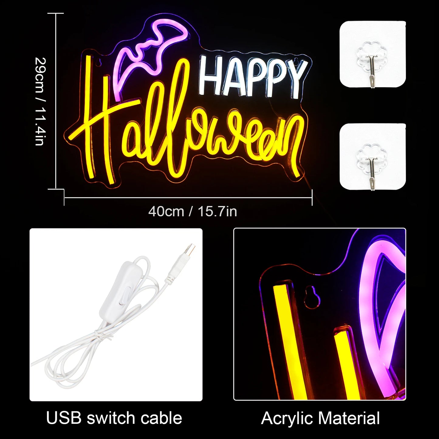 Pumpkin Halloween Neon Signs Lantern Led Light Up Sign USB Powered Home Party Bedroom Decoration Spooky Boo Neon Wall Decor Lamp