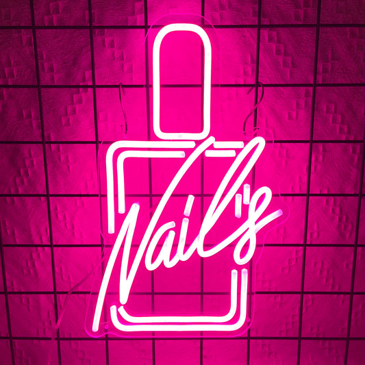 Nails Neon Signs Manicure LED Logo Lights Nail Polish Light Up for Wall Decor Bedroom Beauty Room Girl Room Salon Support Custom