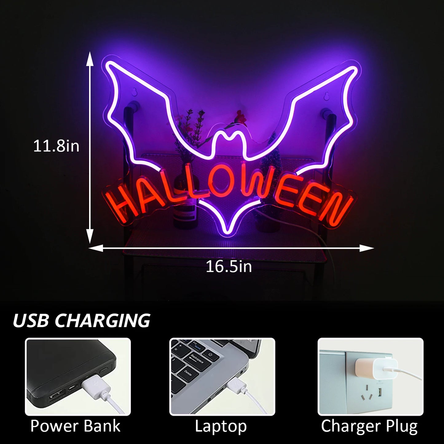 Pumpkin Halloween Neon Signs Lantern Led Light Up Sign USB Powered Home Party Bedroom Decoration Spooky Boo Neon Wall Decor Lamp