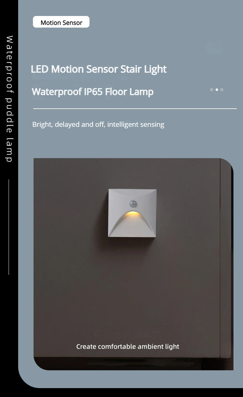 3W Stair Light Indoor Motion Sensor Step Light Aisle Corridor Sensor Night Light AC85-265V Waterproof IP65 Wall Light