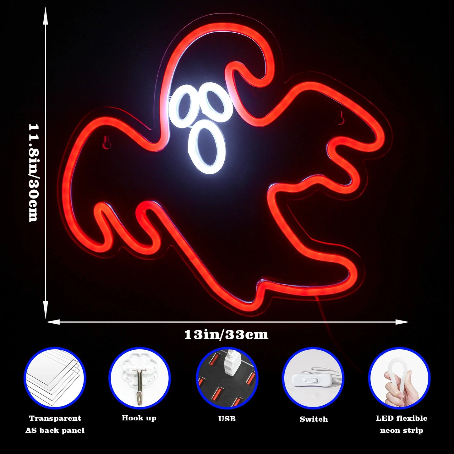 Pumpkin Halloween Neon Signs Lantern Led Light Up Sign USB Powered Home Party Bedroom Decoration Spooky Boo Neon Wall Decor Lamp