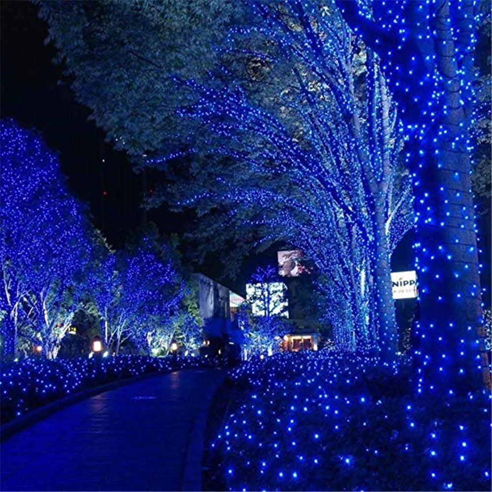 22M 200LED Solar Powered Fairy Lights Christmas Street Garland Led String Strip Light Outdoor Waterproof for Garden Wedding Lamp