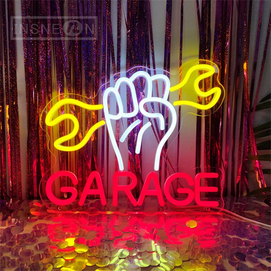 Custom Led Neon Garage Sign Usb Powered Ideal For Workshop Man Cave Decor Neon Signs for Studio Business Wall Decor Neon Lights