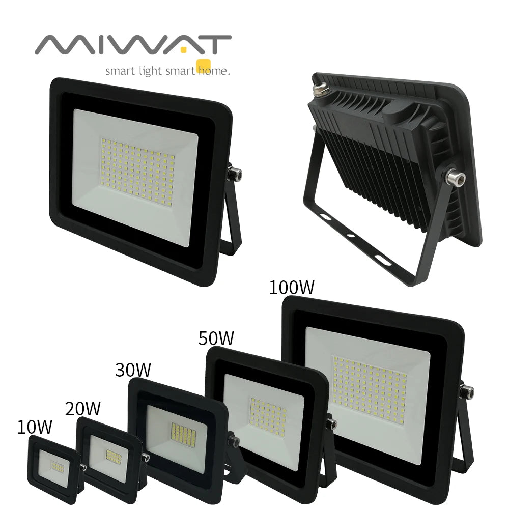 110V/220V LED Flood Light 100W 50W 30W 20W 10W Outdoor Waterproof Reflector Spotlight Street Light Wall Lamp Garden Lighting