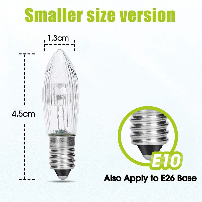 1/10Pcs E10 LED Bulbs Light Replacement Lamp Bulb for Light Chains 10V-55V AC Bathroom Kitchen Home Lamps Bulb Decoration Lights