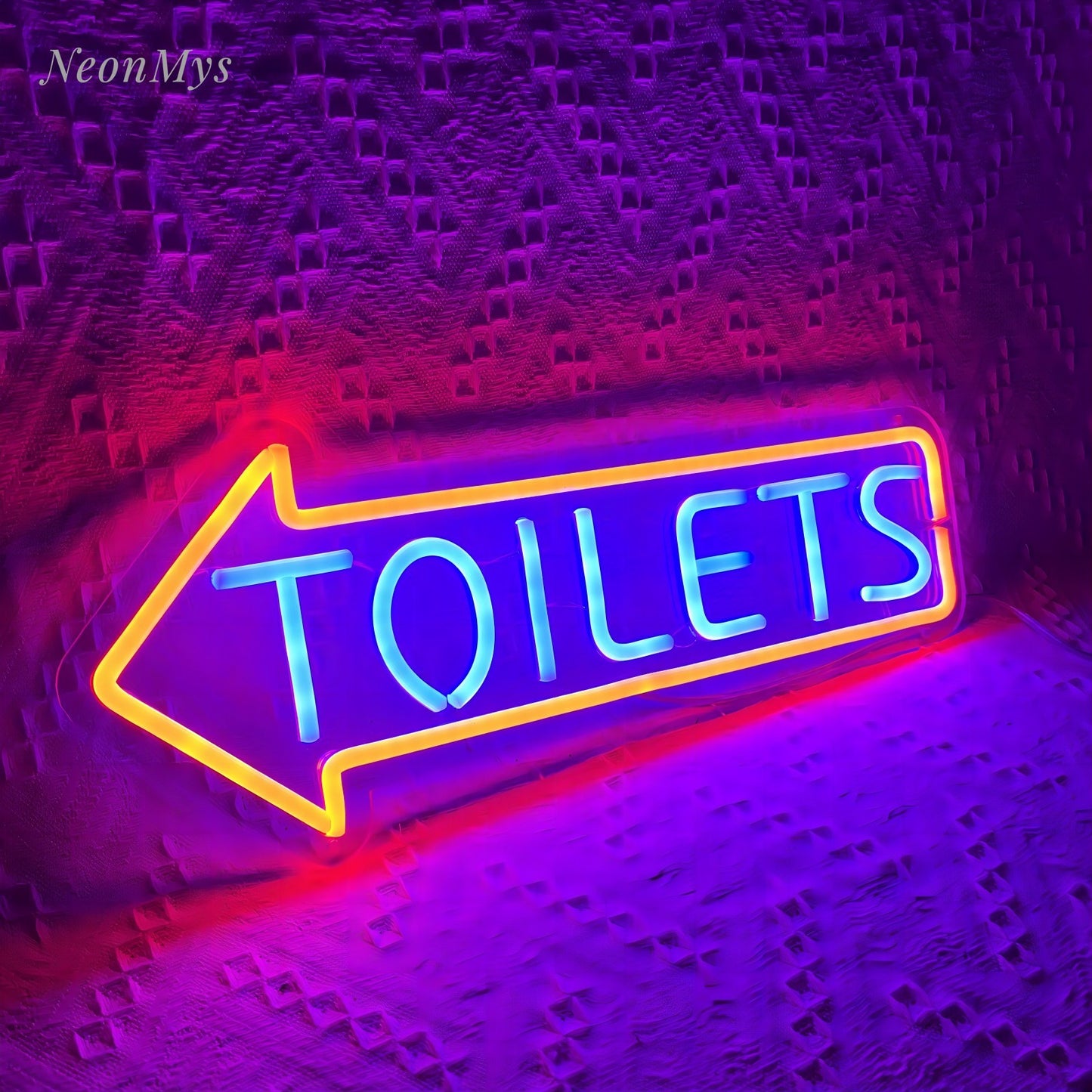 Toilets Neon Sign Washroom Entrance Arrow Directional Logo for Outside Party Bar Gaming Led Light Store Hangs Signs Wall Decor